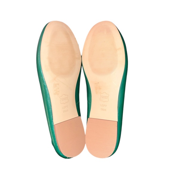 Loft Kelly Green Leather Ballet Flats Shoe Size 5.5 M - Picture 4 of 4